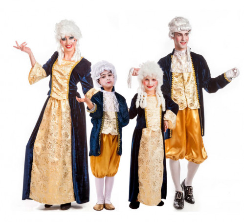 Blue and gold vintage group	