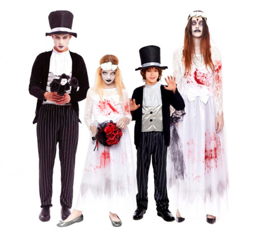 Group of dead bride and groom