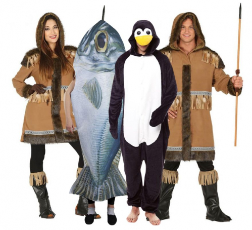 Group of hunting Eskimos