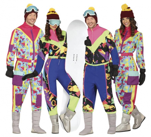 Group of skiers from the 80s