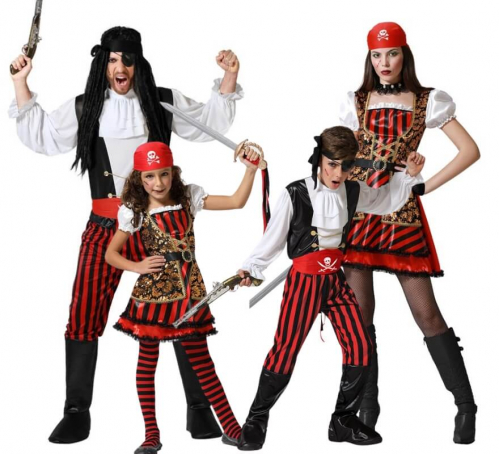 Group of Striped Pirates with Gold Accents