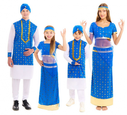 Grupo de Bollywood azul