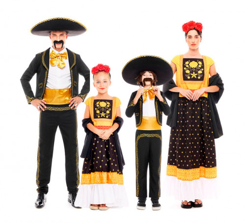 Grupo de mexicanos negros e dourados