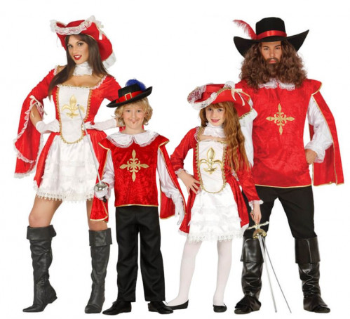 Grupo de mosqueteiros vermelhos