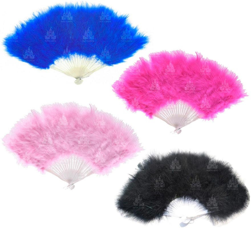 Leque de penas macias de 29 cm em várias cores