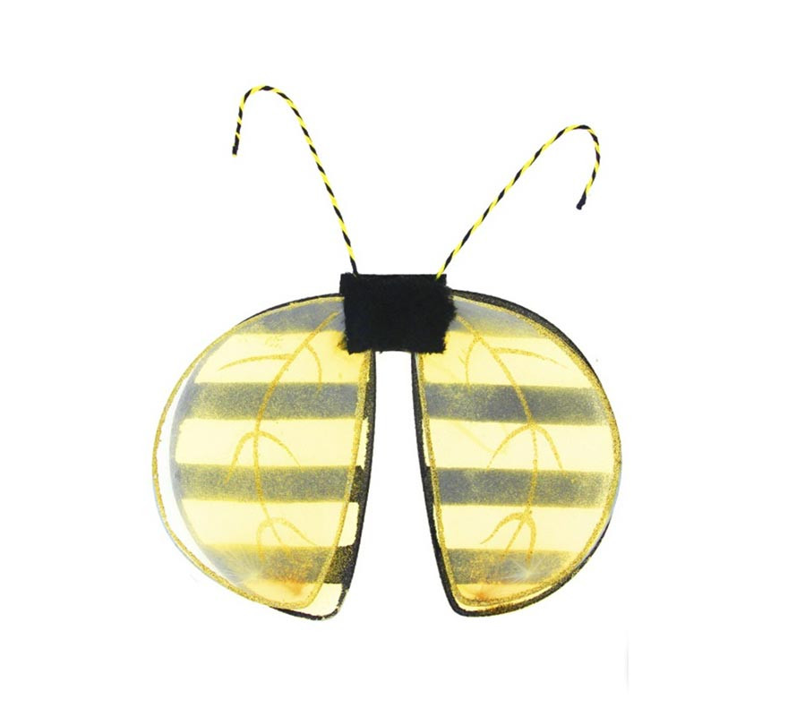 Asas de abelha pretas e amarelas