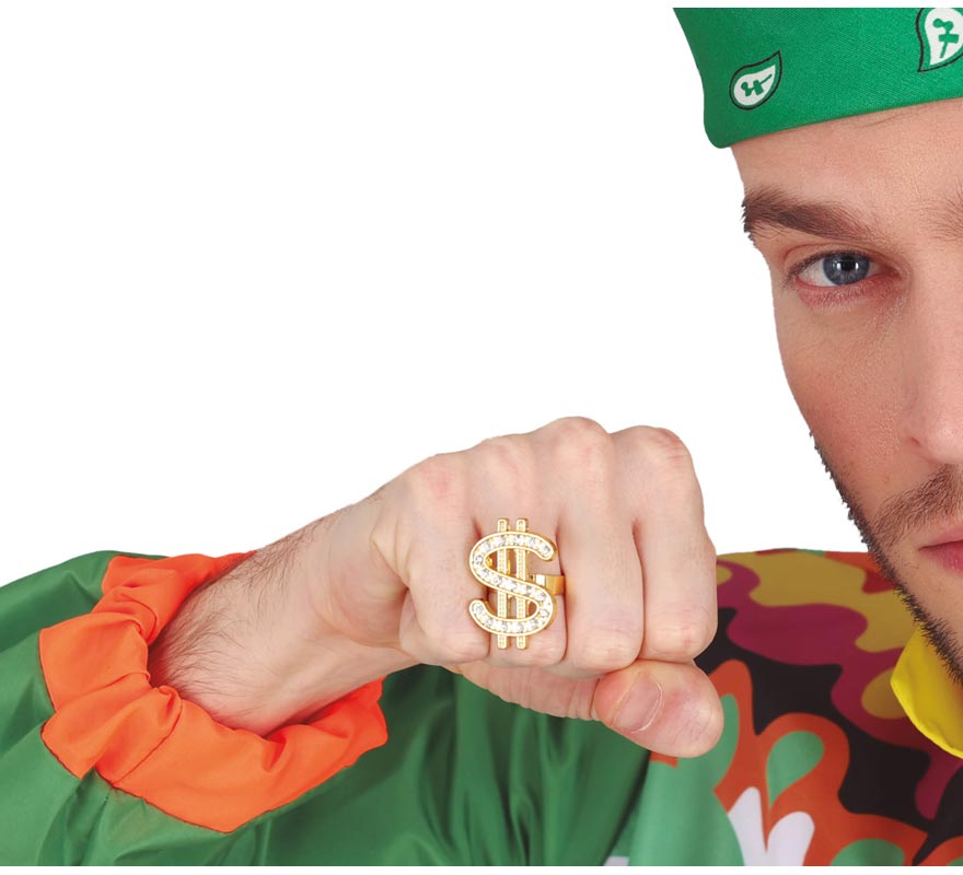 Anel Dólar Metálico Dourado