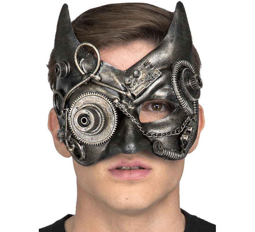 Máscara em forma de gato steampunk