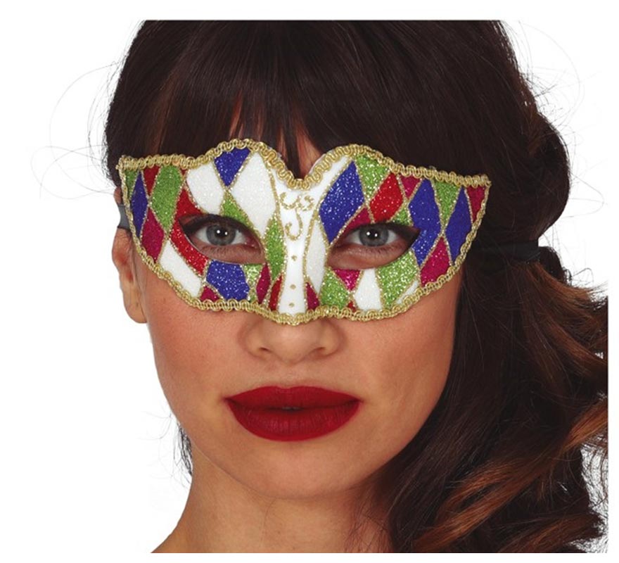 Multicolor Harlequin Mask