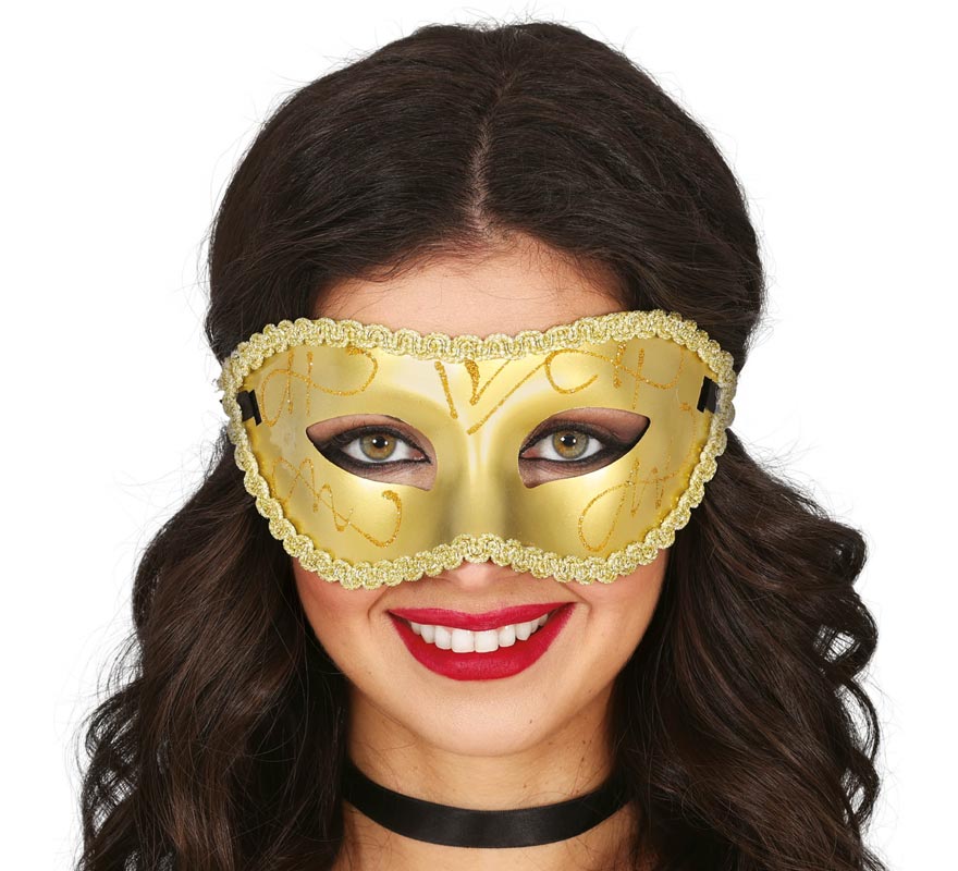 Máscara adulta dourada elegante