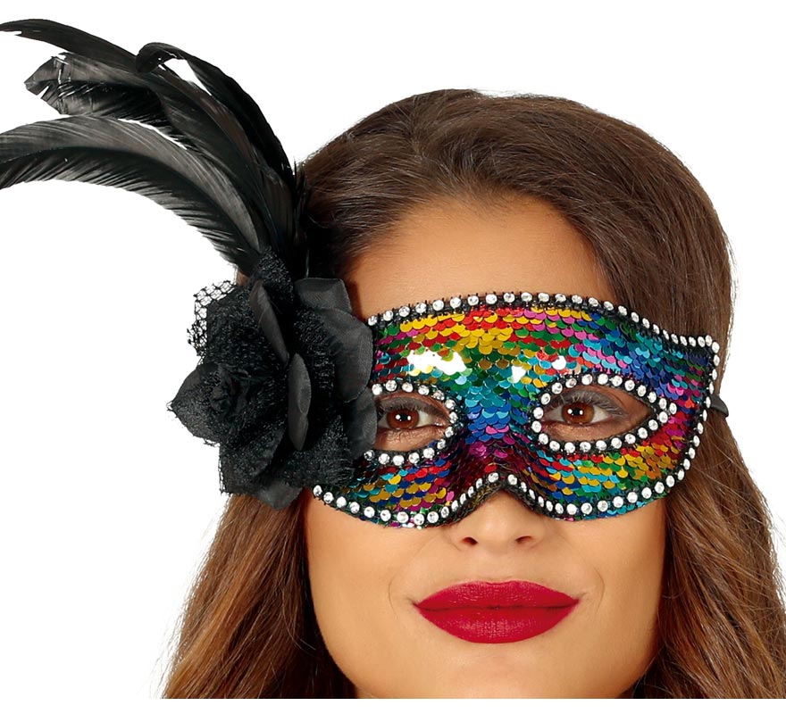 Máscara de olho multicolor com caneta