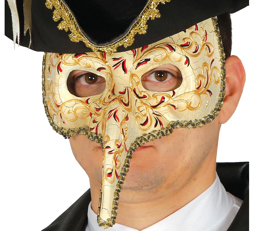 Máscara veneziana com nariz comprido