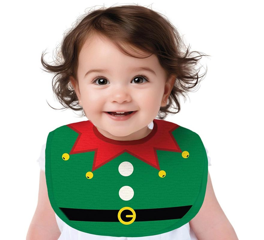Babador de Natal Elfo Verde Infantil