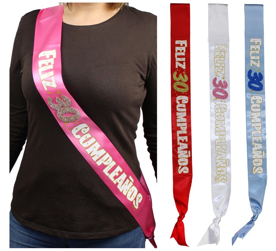 Happy 30th Birthday Band assorted colors Happy 30th Birthday Band assorted colors