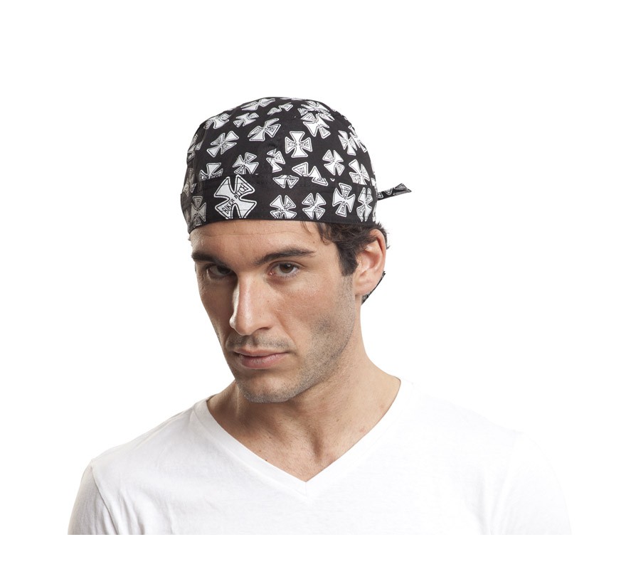 Biker Bandana with white Crosses