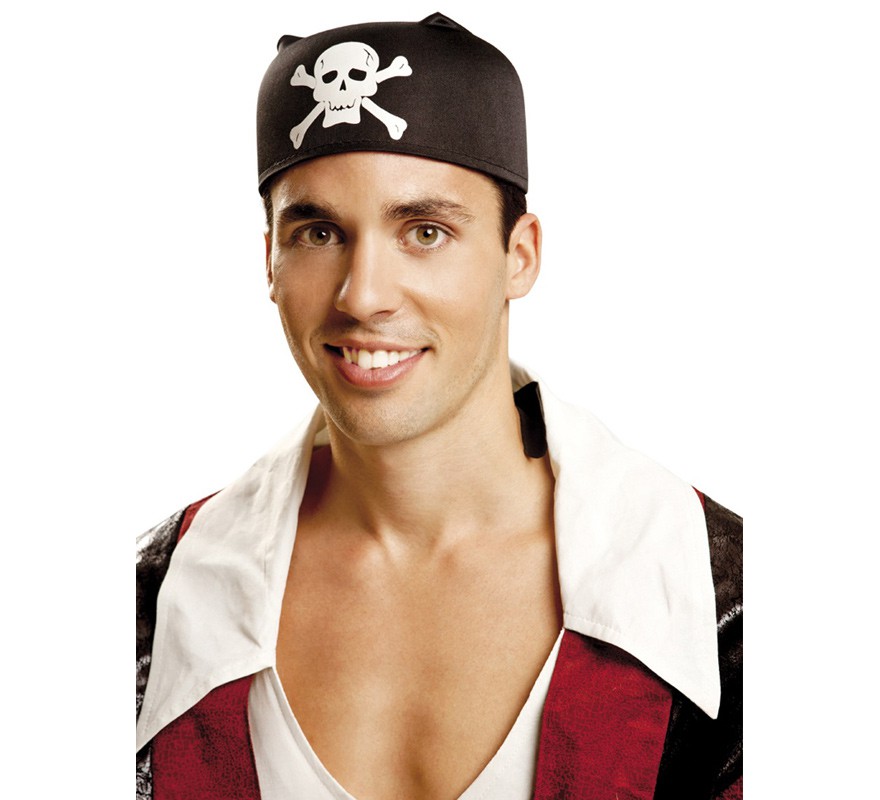 Lenço Bandana ou Pirata Preto para adultos