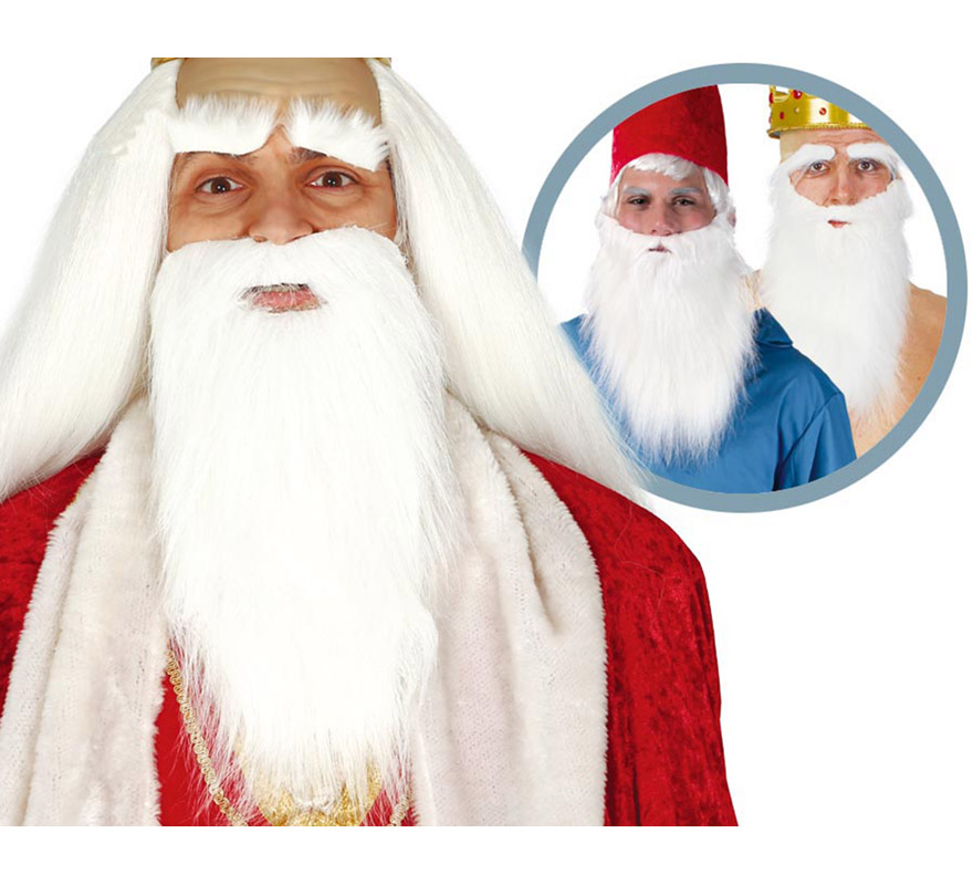 Barba e grandes sobrancelhas brancas