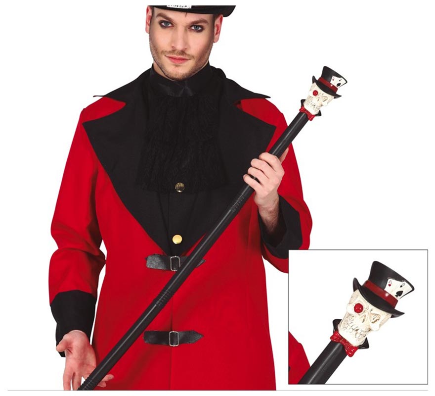 Bengala de caveira com cartola 85 cm