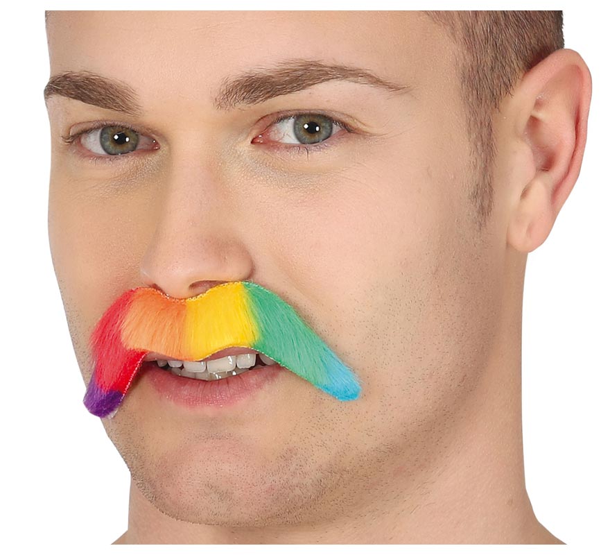 10cm Rainbow Mustache