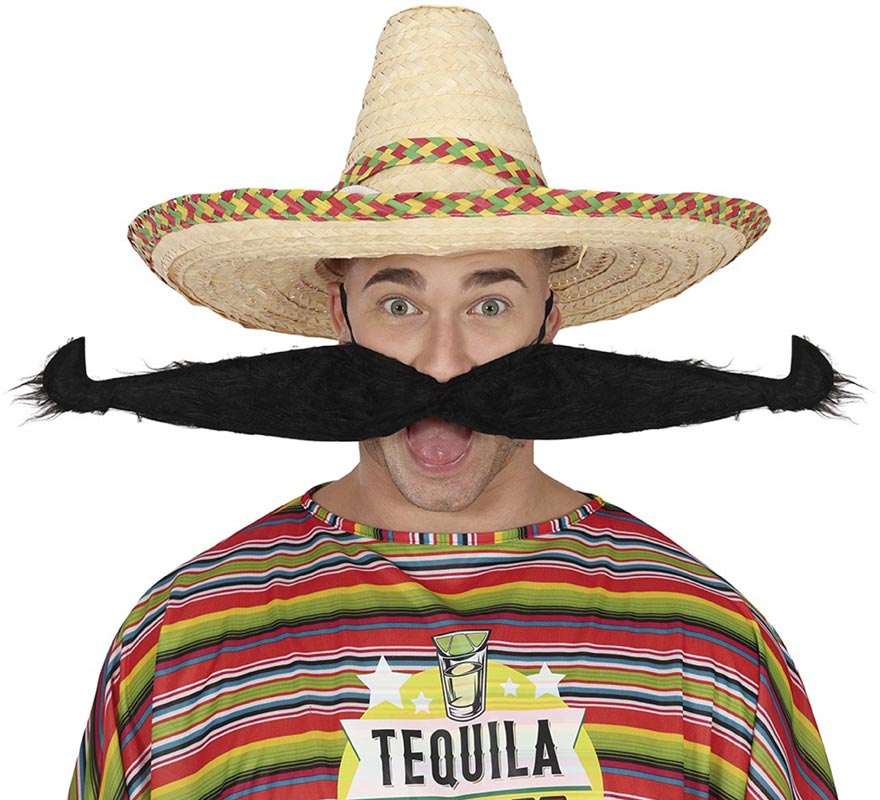 Bigode extra grande de 55 cm com elástico