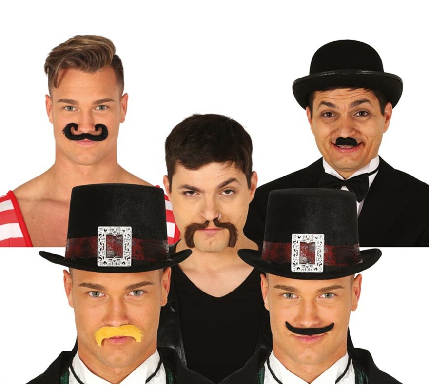 Blister with 6 Assorted Mustaches