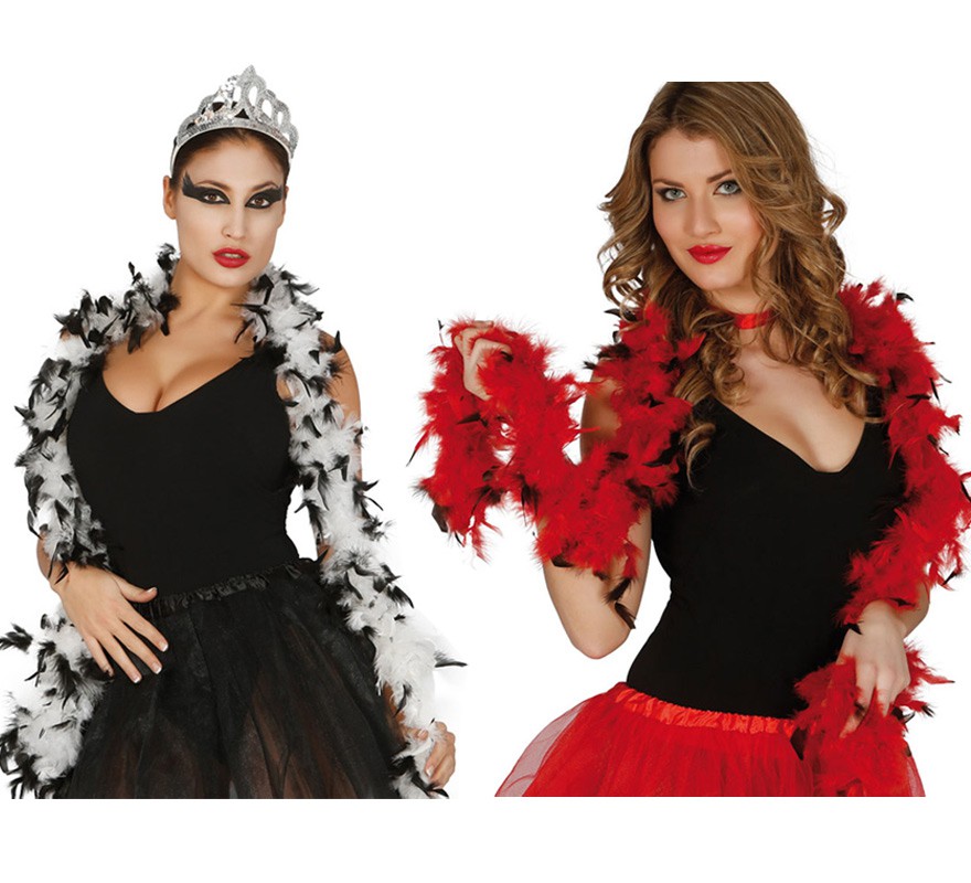 Two-color feather boa of 40 gr in various colors