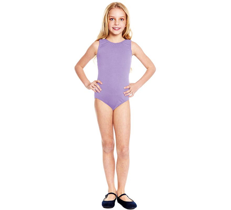Body ou Collant com alças largas lilás para menina