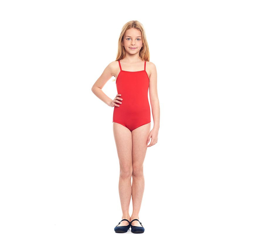 Body de malha ou collant com alças vermelhas para menina