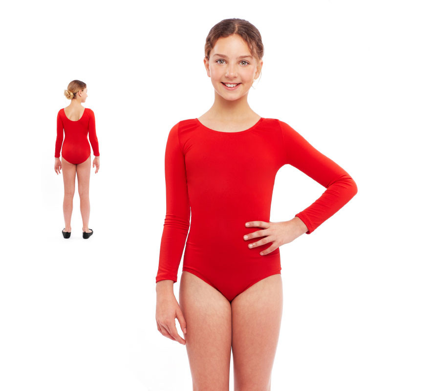 Body ou jersey vermelho de manga comprida para menina Body ou jersey vermelho de manga comprida para menina