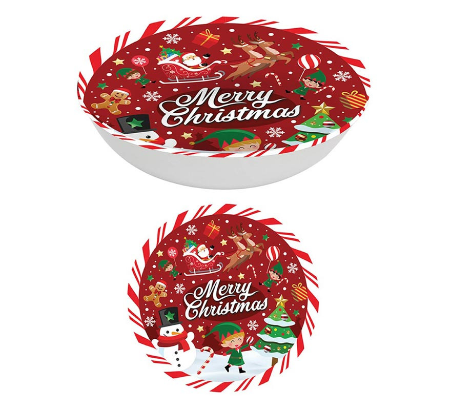 32 cm red pvc Merry Christmas bowl
