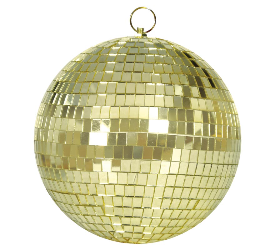 Golden Disco Mirror Ball from the 70s, 30 cm