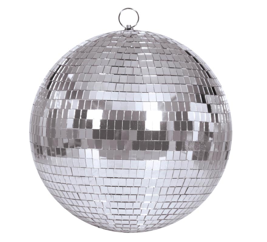 Bola de espelho disco prata anos 70 de 10 cm