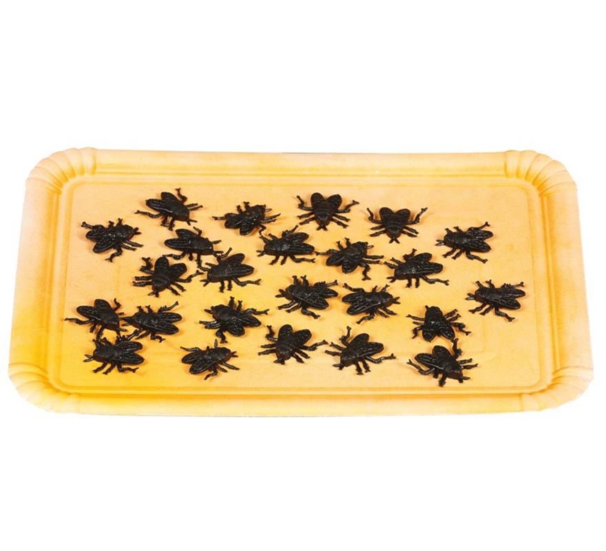 Saco de 24 moscas 2 cm