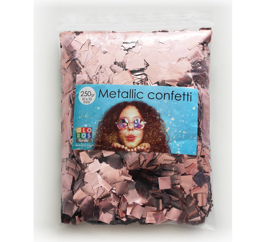 Bag of 250 g of 10x10 mm square Rose Gold Color Confetti