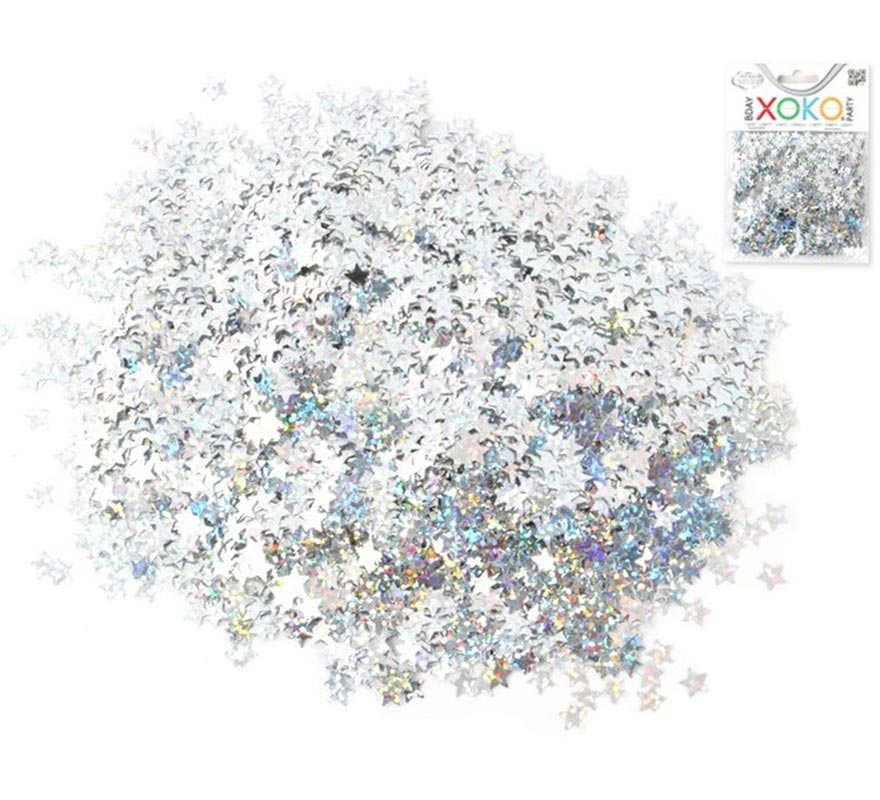 15 gram silver star confetti bag