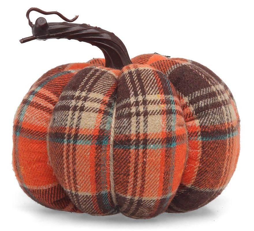 Abóbora decorativa de algodão multicolor medindo 15x15 cm