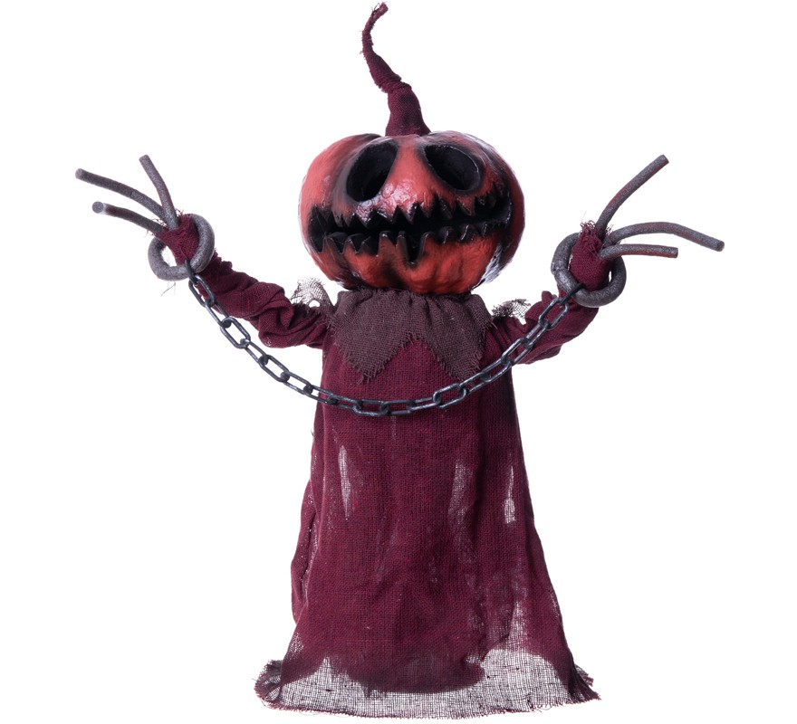 Abóbora Fantasma com Luz e Movimento 47x46x17 cm