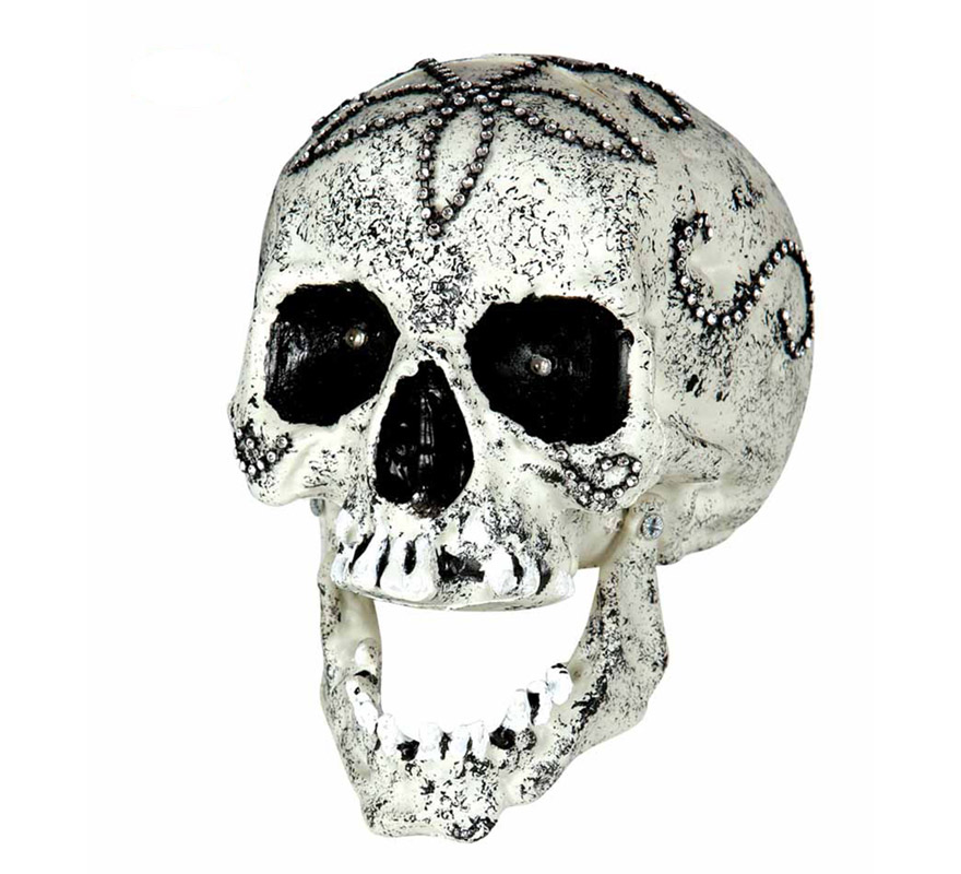 Skull with diamonds and light for decoration 24 cm Skull with diamonds and light for decoration 24 cm