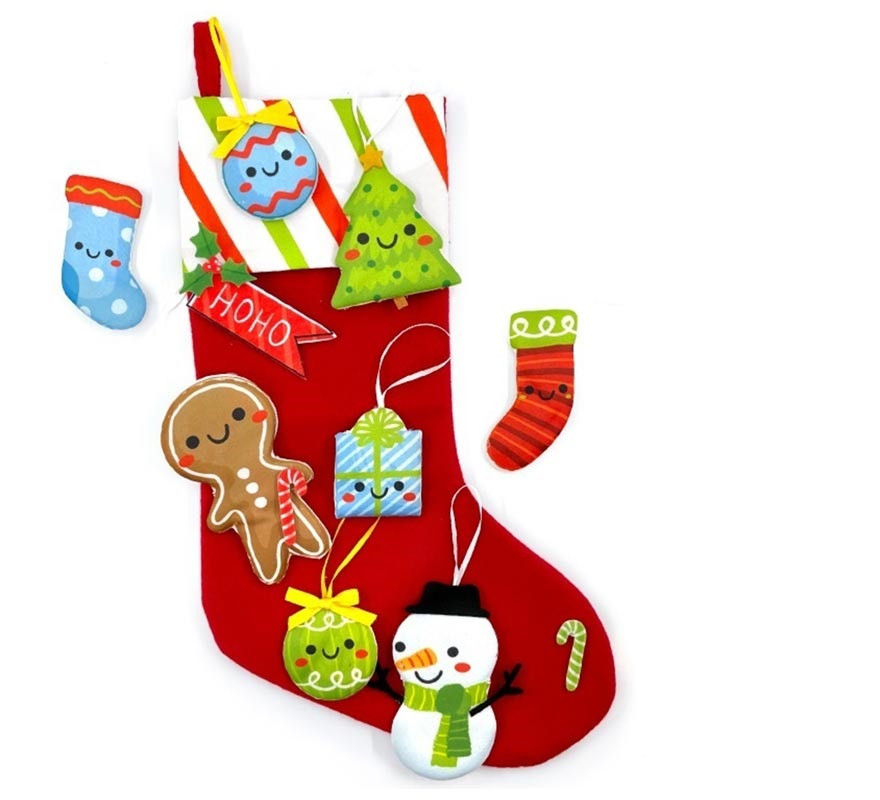 Árvores e bonecos de meia de Natal faça você mesmo 53 cm