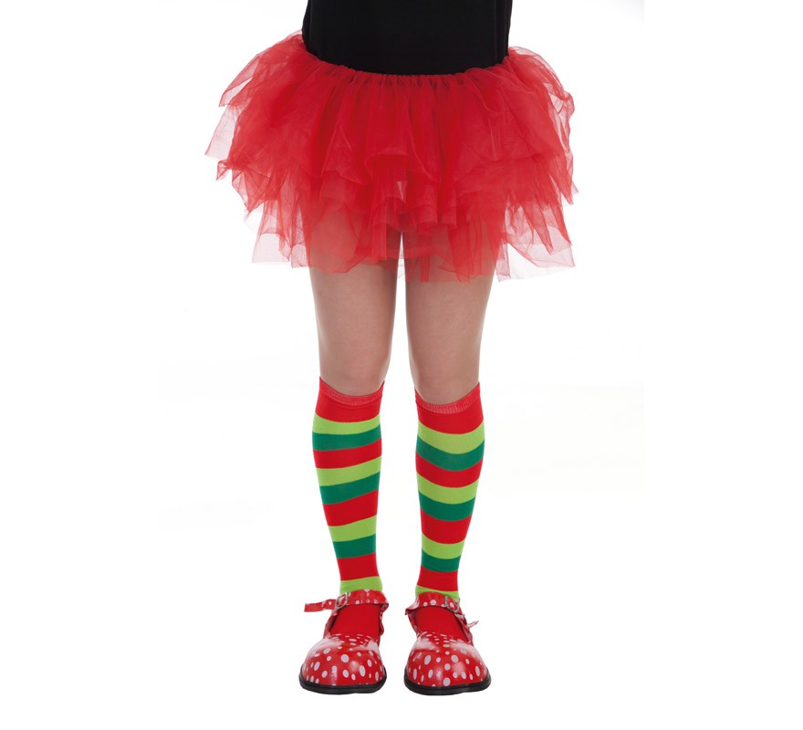 Meias de palhaço às riscas para adultos