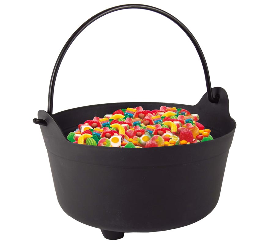 Chaleira preta 24 cm para decoração de Halloween Chaleira preta 24 cm para decoração de Halloween