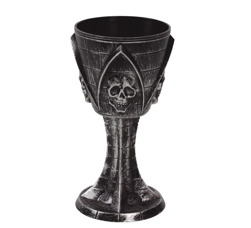 Black Goblet with Skull 19 cm