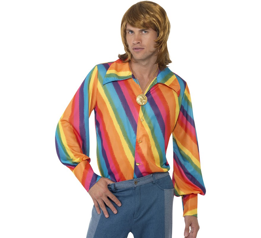 70s Rainbow Shirt for Men