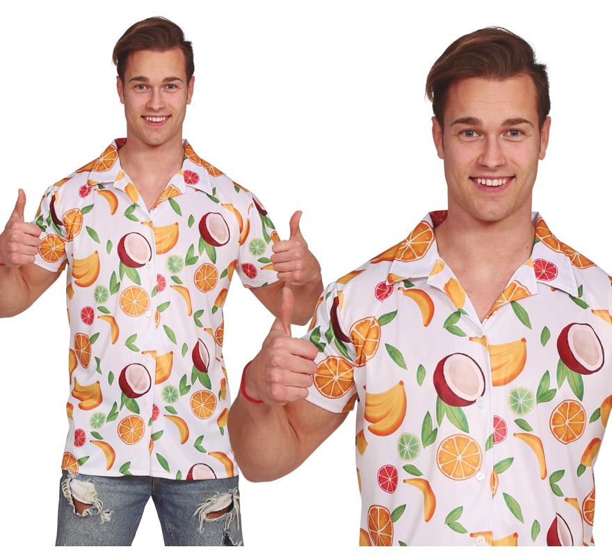 Camisa de frutas havaiana para homens