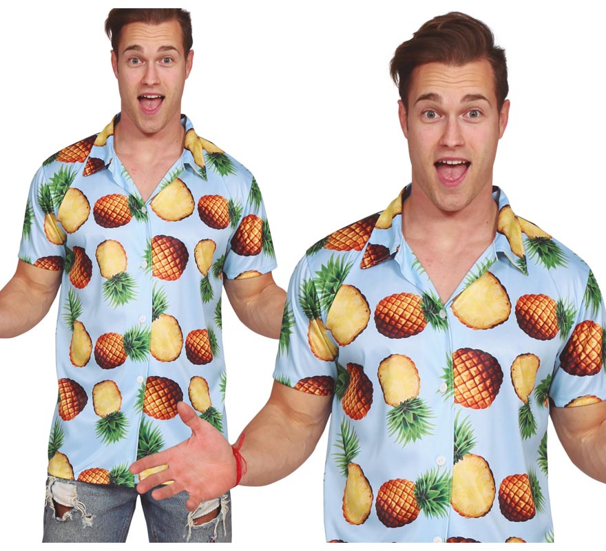 Camisa havaiana de abacaxi para homens