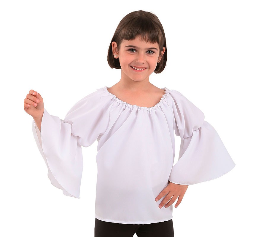 T-shirt medieval branca para crianças