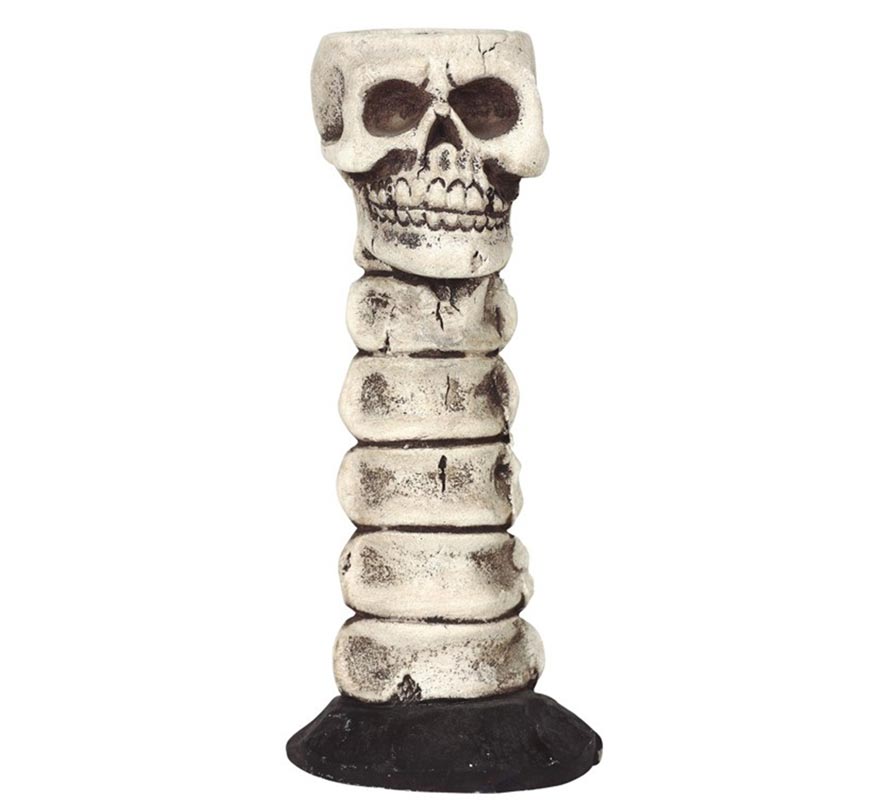 Candlestick with Skull 17 cm