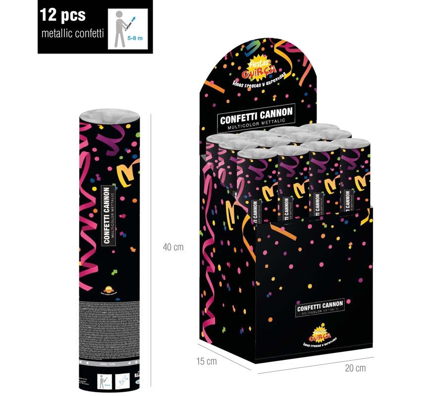 Canhão Kabuki ou tubo de confete de 40 cm para casamentos e celebrações