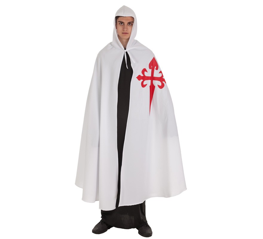 White Santiago Medieval Cape for adults White Santiago Medieval Cape for adults