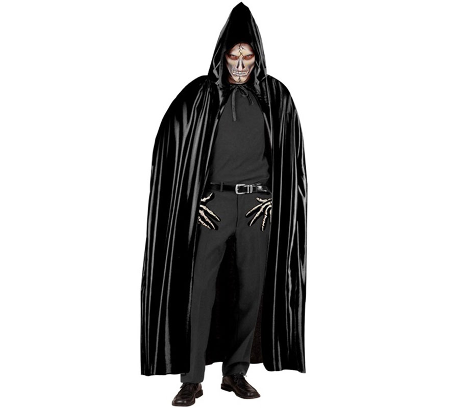 Black Sinister Hooded Cloak 142cm for Adults